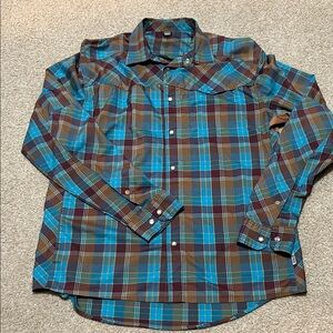 Club Ride Apparel Multicolor Plaid Button Down Shirt M